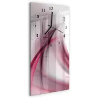 Tulup Glasuhr Wanduhr Küchenuhr Echt-Glas 30x60 Abstrakt Lila