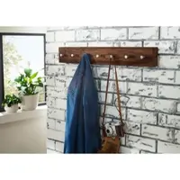MASSIVMOEBEL24.DE Wandgarderobe Sheesham 70x5x10 rot-braun gebeizt TORONTO #140