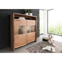 MASSIVMOEBEL24.DE Highboard Akazie 131x45x147 natur lackiert PURE ACACIA #105