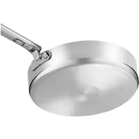Joseph Joseph Space Steel Bratpfanne de 24 cm, , antihaftbeschichtete Bratpfanne, vielseitig einsetzbar, klappbarer Griff, gesunde Keramikbeschichtung, geeignet für Induktion, Farbe Edelstahl