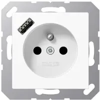 JUNG A1520F-18AWW Steckdose Frz/Belg mit USB Typ A