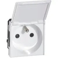 Legrand 278149L Steckdose F/B Std Klappdeckel. erhöht Berührungsschutz Mosaic ultraweiß