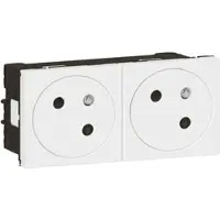 Legrand 278164L Link 2xSteckdose 45° F/B Standard erhöht Berührungsschutz Mosaic ultraweiß