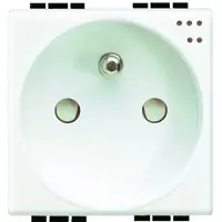 Legrand BTicino N4144 LivingLight Steckdose franz. mit Kontroll-Licht SK Weiß