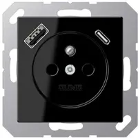 JUNG A1520F-15CASW Steckdose Frz/Belg mit USB Typ AC