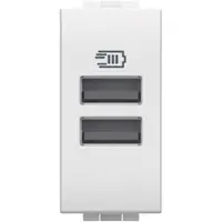 Legrand BTicino N4191AA LivingLight USB-Lade- steckdose 1M m.2xUSB-A Weiß