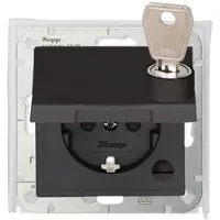 Kopp 954615006 HK07-Steckdose mit Klappdeckel abschließbar