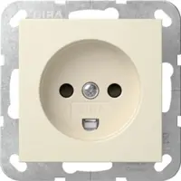 Gira 442201 Steckdose Dänisch mit Shutter System 55 Cremeweiß glänzend