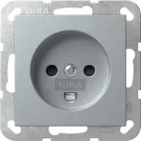 Gira 442226 Steckdose Dänisch mit Shutter System 55 Farbe Aluminium