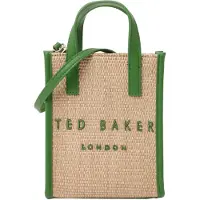 Ted Baker Handtasche Umhängetasche PaulII Faux Raffia Mini Icon Bag Green beige