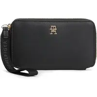 Tommy Hilfiger Geldbörse Th Logotape Compact Zip Around AW0AW18699 Schwarz
