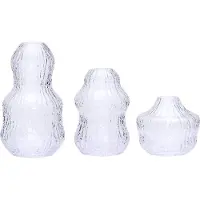 Hubsch Fuyu Vase 3er-Set transparent - HÜBSCH , Fuyu, Transparent, Glas