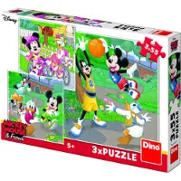 Dino Bikes Dino Puzzle Mickey Mouse 3-in-1 Karton Kinderpuzzle 55 Teile