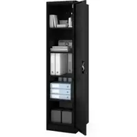 Jan Nowak Aktenschrank Abschließbar ALEX 5 Ebenen Metallschrank Werkstatt Büroschrank Werkzeugschrank 185x45x60cm Schwarz