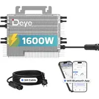 SUNNIVA DEYE Mikro-Wechselrichter 1600 W SUN-M160G4-EU-Q0 inkl. 5m Anschlusskabel für Mini-PV Solaranlage Balkonkraftwerk, IP67 wetterfest, 4 MPPT, WIFI, Micro Inverter