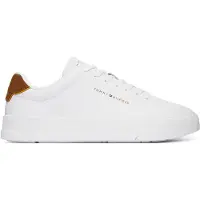 Tommy Hilfiger Weißer Herren Sportschuh mit braunen Akzenten und Komfortfußbett