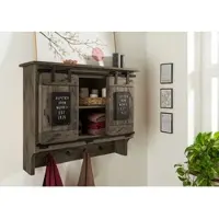 MASSIVMOEBEL24.DE Wandgarderobe Mango 90x30x75 grau lackiert RAILWAY #260