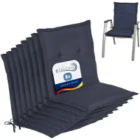 Beautissu 8er Set Niedriglehner Auflage Loft NL, 100x50x6cm, Dunkelblau
