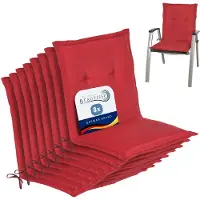 Beautissu 8er Set Niedriglehner Auflage Gartenstuhl Loft NL, 100x50x6cm, Rot