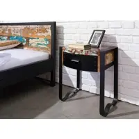 MASSIVMOEBEL24.DE Nachttisch Altholz 50x40x60 mehrfarbig lackiert INDUSTRIAL #11
