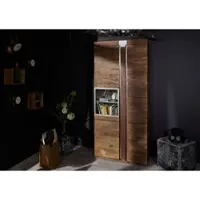 MASSIVMOEBEL24.DE Vitrine Mango 90x45x204 braun lackiert Amsterdam #08
