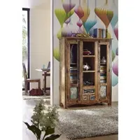 MASSIVMOEBEL24.DE Highboard Altholz 115x40x150 mehrfarbig lackiert NATURE OF SPIRIT #21