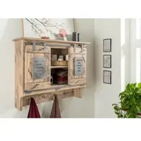 MASSIVMOEBEL24.DE Wandgarderobe Mango 90x30x75 whitewash lackiert RAILWAY #360