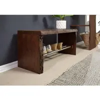 MASSIVMOEBEL24.DE Garderobenbank Akazie 81x30x40 braun lackiert PURE ACACIA #816