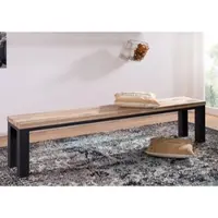 MASSIVMOEBEL24.DE Bank Wildeiche 200x35x45 bianco geölt VILLANDERS #225