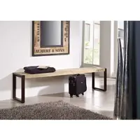 MASSIVMOEBEL24.DE Bank Mango 160x40x45 natur bedruckt FACTORY #121