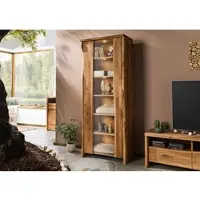 MASSIVMOEBEL24.DE Vitrine Wildeiche 81x45x204 natur geölt PURE OAK #107