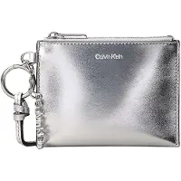 Calvin Klein Script Hardware Metallic Pouch Silver Metallic Größe: OS | Clutches Outlet | Damen | Grau