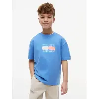 Tommy Hilfiger T-Shirt für Kinder bis 16 Jahre, Graffiti-Druck, Regular Fit