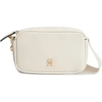 Tommy Hilfiger Damen Crossbody Bag Tasche Logotape mit Reißverschluss, Elfenbein (Soft Cream), Einheitsgröße