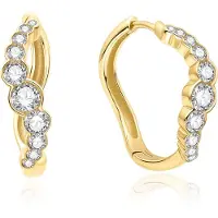 Ania Haie - EARRINGS - LUNA GAZE - Sparkling Tide Huggie Hoop - gold
