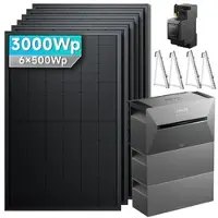 SolarMars Balkonkraftwerk 3000 Watt mit Speicher Anker SOLIX Solarbank 3 E2700 Pro mit 6x500Wp Solarmodule und MC4 Solarkabel Set - 3000Wp ‚Äì 6 Module / 2x BP2700 / Balkon
