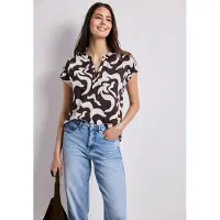 Street One Shirtbluse mit geschlitztem Rundhalsausschnitt
