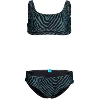Arena - Girl's Water Print Bikini Bralette - Bikini Gr 116 blau/schwarz