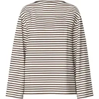 Pieces Pcsadie U-boot-ausschnitt Oberteil Mit Langen Ärmeln | Braun | L