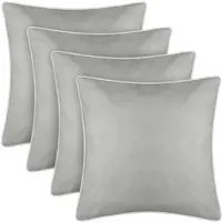 Bestlivings Outdoor Kissen mit Paspel 4er Pack ( 45 x 45 cm ) Beige - Dekokissen Garten Reißverschluss - Schmutz- und Wasserabweisend - abnehmbarer Bezug