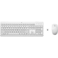 HP 230 Wireless-Maus und -Tastatur (kombiniert), Volle Größe, Kabellos, RF Wireless, Membran Key Switch, Weiß, Maus enthalten