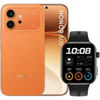Honor 600 5G + Smartwatch, 16,7 cm (6.57"), 8 GB, 256 GB, 200 MP, Android 16.0, Orange
