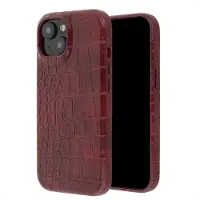 Selencia Apple iPhone 15 Hülle - Kunstleder - - Backcover/Hard Case - Dunkelrot