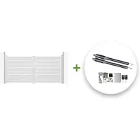 Casanoov Flügeltor Elektrisch Vogel 300x140cm Weiß & Drehtorantrieb Ranger B150