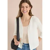 Cecil Shirtjacke Offene 3/4-Arm Jacke im Ajour-Look