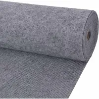 vidaXL Teppich Grau 1,2 x 10 m Polyester
