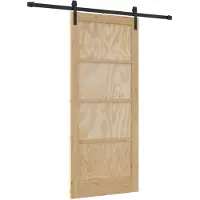 vidaXL Schiebetür Natürlich und Schwarz 86 x 198,5 cm