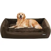 OEM Hundebett, Hundebank, Hundekissen, Hundematte Abnehmbar und Waschbar, Braun, 110 x 86 x 26 cm