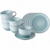 Like. by Villeroy & Boch like. by 6er Set Kaffeetassen mit Untertassen Perlemor Aqua 190 ml in blau | Gr.: onesize