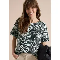 Cecil Kurzarmbluse mit allover Print